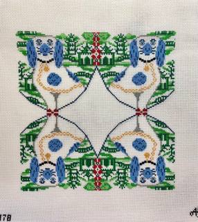 Chinoiserie Dog Insert by Anne Fisher Needlepoint (thumbnail)