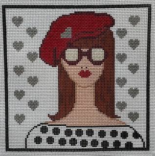 Beret Woman by Judy Tasch Needlepoint (thumbnail)