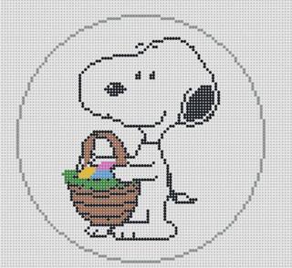 M-Snoopy with Easter Basket Round by Officially Needlepoint (thumbnail)