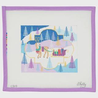 Christmas Reindeer Delivery by CBK Needlepoint (thumbnail)