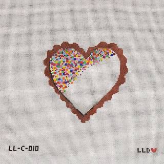 Sprinkle Heart Cookie w/Stitch Guide by Laura Love Designs (thumbnail)