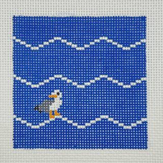 Seagull Coaster dark blue by Alice & Blue Needlepoint Designs (thumbnail)