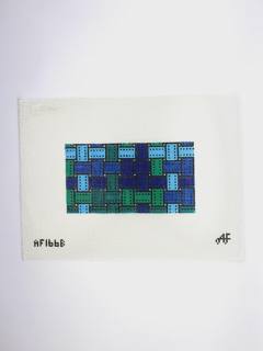 Ribbon Rectangular Insert - Blue Sage Canvas by Anne Fisher Needlepoint (thumbnail)