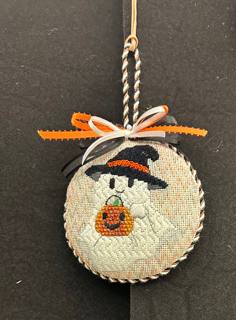 The Collection GH111 Ghost with Hat and Pumpkin - Includes Elaine Aidonidis Stitch Guide by The Collection of Designs (thumbnail)