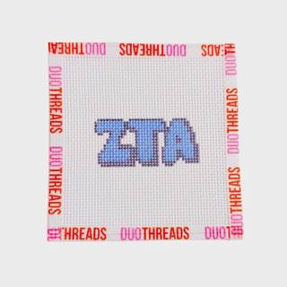 Zeta Tau Alpha Sorority Bubble Letter Needlepoint by Duo Threads (thumbnail)