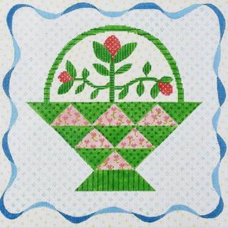 Quilt Basket of Flowers by Kate Dickerson Needlepoint Collections (thumbnail)