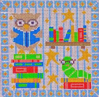 Reading/Bookworm Square by Danji Designs (thumbnail)