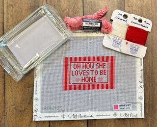 Oh How She Loves To Be Home - Needlepoint Paperweight Kit by August Design Works (thumbnail)