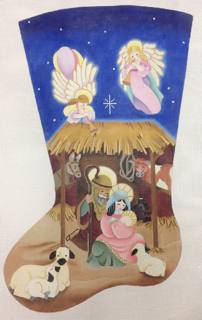 creche stocking by Once in a Blue Moon (via Fleur de Paris) (thumbnail)