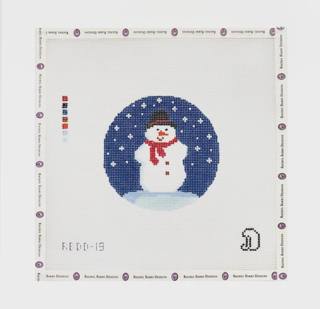 Snowman Round Canvas by Rachel Barri Designs (thumbnail)