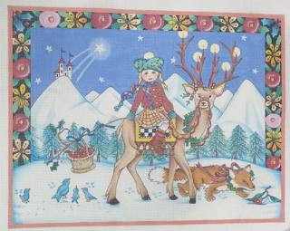girl on reindeer by Painted Pony Designs (thumbnail)