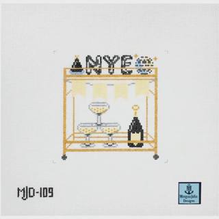 New Yar's Eve Bar Cart Canvas by Morgan Julia Designs (thumbnail)