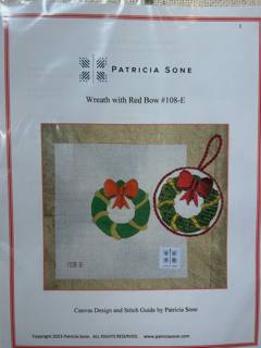 Wreath w/ Red Bow #108E w/ SG by Patricia Sone (thumbnail)