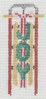 Sled - JOY by Anne Fisher Needlepoint (thumbnail)
