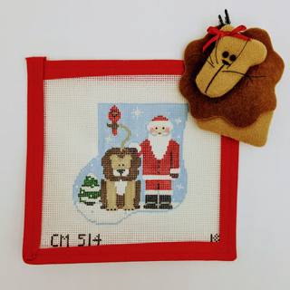 Santa & Lion + stuffie by Kathy Schenkel (thumbnail)