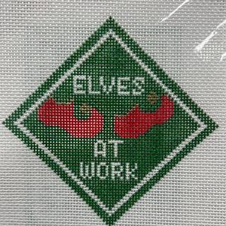 ELVES AT WORK ORNAMENT SC02 by Kimberly Ann Needlepoint (thumbnail)