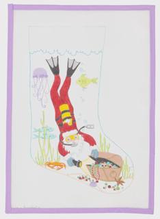 Scuba Santa Stocking by Lycette Designs (thumbnail)