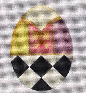 5 Inch Striped Egg with Bow by Raymond Crawford (thumbnail)