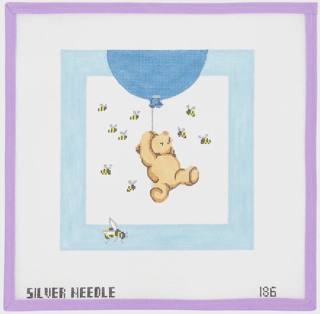 Winnie The Pooh & Balloon by Kelly Clark Needlepoint (Colonial Needle) (thumbnail)