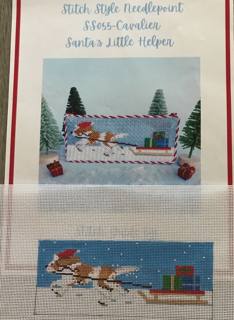 Santa's Little Helper- Cavalier by Stitch Style Needlepoint (thumbnail)