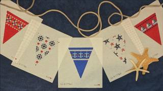 NAUTICAL Garland -- 5 Individual Canvases by Laura Love Designs (thumbnail)