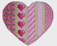 Vertical Pink Patterns Heart by Associated Talents (thumbnail)
