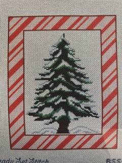 Tree and Candy Cane Canvas by Alice Peterson (thumbnail)