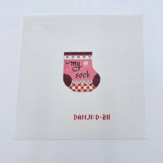 Pink Tooth Wee Sock Canvas by Danji Designs (thumbnail)