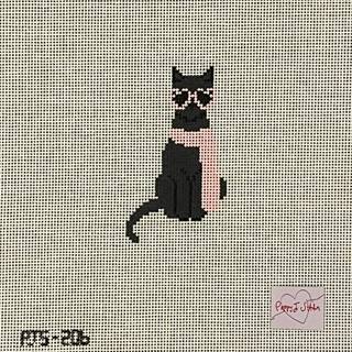 Mini Fab Cat, Black by Poppy J Stitches (thumbnail)