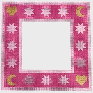 Moon & Stars Frame Pink by Goodpoint Needlepoint (thumbnail)