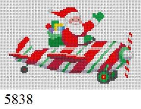 Santa Pilot Airplane Ornament by Liz Goodrick-Dillon (Tapestry Tent, via Susan Roberts) (thumbnail)