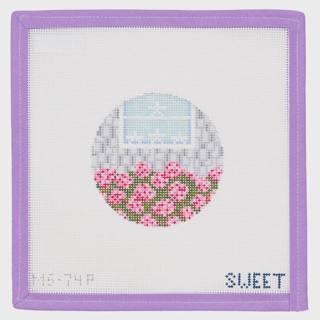 Shingles and Star Round - Pink by The Gingham Stitchery (thumbnail)