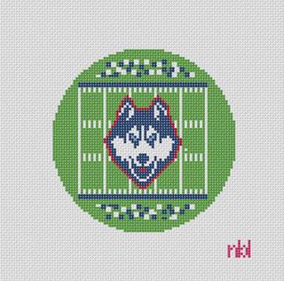 Needlepoint by Laura University of Connecticut Football Round by Needlepoint by Laura (thumbnail)