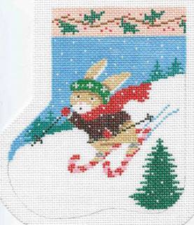 Shelly Tribbey C698 Skiing Bunny Mini Sock by Shelly Tribbey Designs (thumbnail)