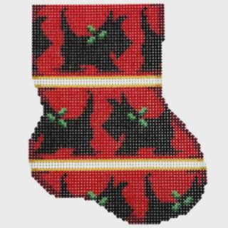 Scottie Repeat Mini Sock by Two Sisters Needlepoint (thumbnail)