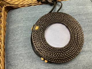 Wicker Round Bag-brown by Penny Linn Designs (thumbnail)