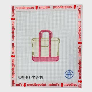 Plain Colored Tote - Pink (18 mesh) by Wheelhaus Needlepoint (thumbnail)