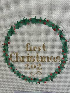 1st Christmas Ornament by Susan Battle Needlepoint (thumbnail)