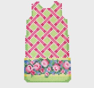 Associated Talents Lattice with Floral Border Mini Shift by Associated Talents (thumbnail)