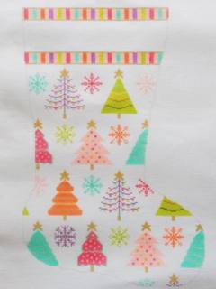 Whimsical Trees Stocking by Stitch Rock Designs (thumbnail)