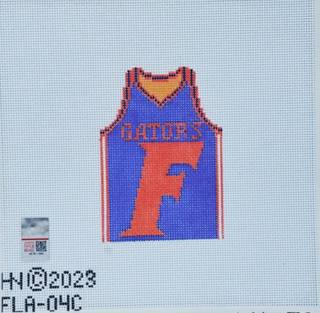 Collegiate Series Basketball Jersey Needlepoint Canvas - University of Florida by Hedgehog Needlepoint (thumbnail)