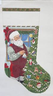 Stocking - Santa Decorating Toy Tree by Liz Goodrick-Dillon (Tapestry Tent, via Susan Roberts) (thumbnail)