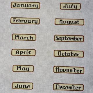 Pink/Green Perpetual Calendar Months by The Gingham Stitchery (thumbnail)