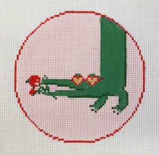 Valentine's Gator with Stitch Guide by Stitch Style Needlepoint (thumbnail)