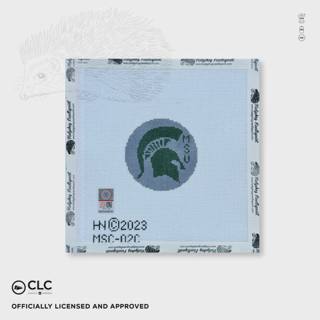 Michigan State University 3" Round by Hedgehog Needlepoint (thumbnail)