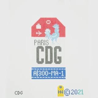 Paris (CDG)Travel Tag by Hedgehog Needlepoint (thumbnail)