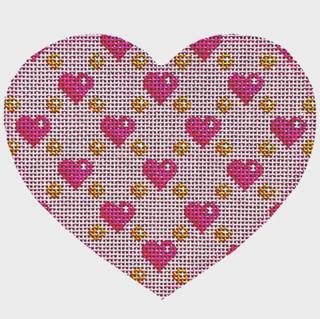 NTG TS465 - Hearts/Dots Repeat Heart by Two Sisters Needlepoint (thumbnail)