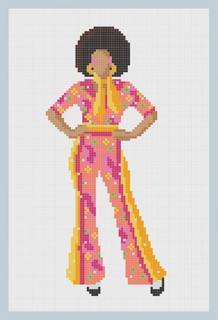 1970s Disco Girl Canvas by Princess of Whales (thumbnail)