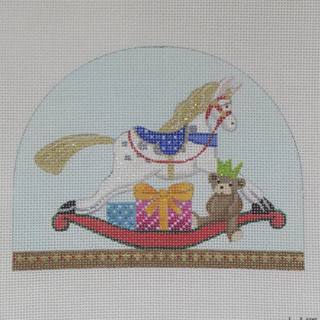 rocking horse snowdome by Kirk and Bradley (thumbnail)