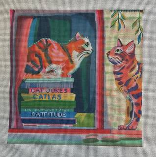 Tabby Cat Book Club by Kate Dickerson Needlepoint Collections (thumbnail)